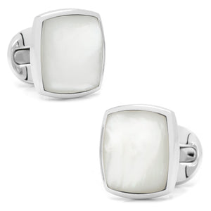 Sterling Silver Classic Cushion Mother of Pearl Cufflinks