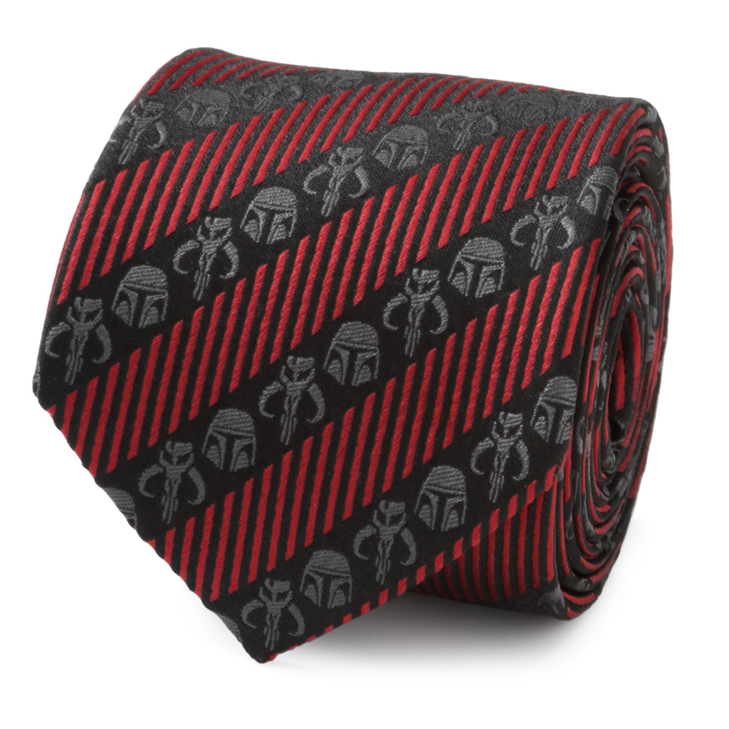 Mandalorian Black Red Stripe Men's Tie