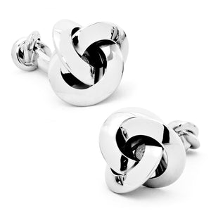 Double Sided Silver Knot Cufflinks