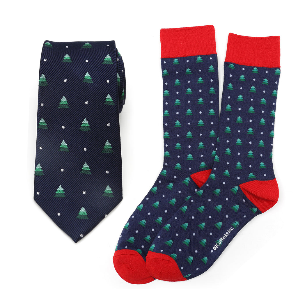 Holiday Tree Tie and Sock Gift Set