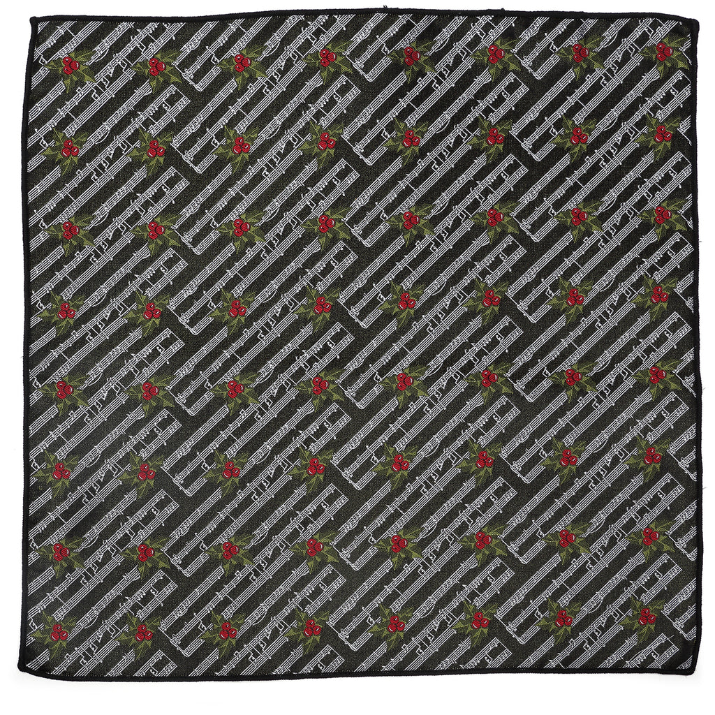 Music Holly Note Pocket Square