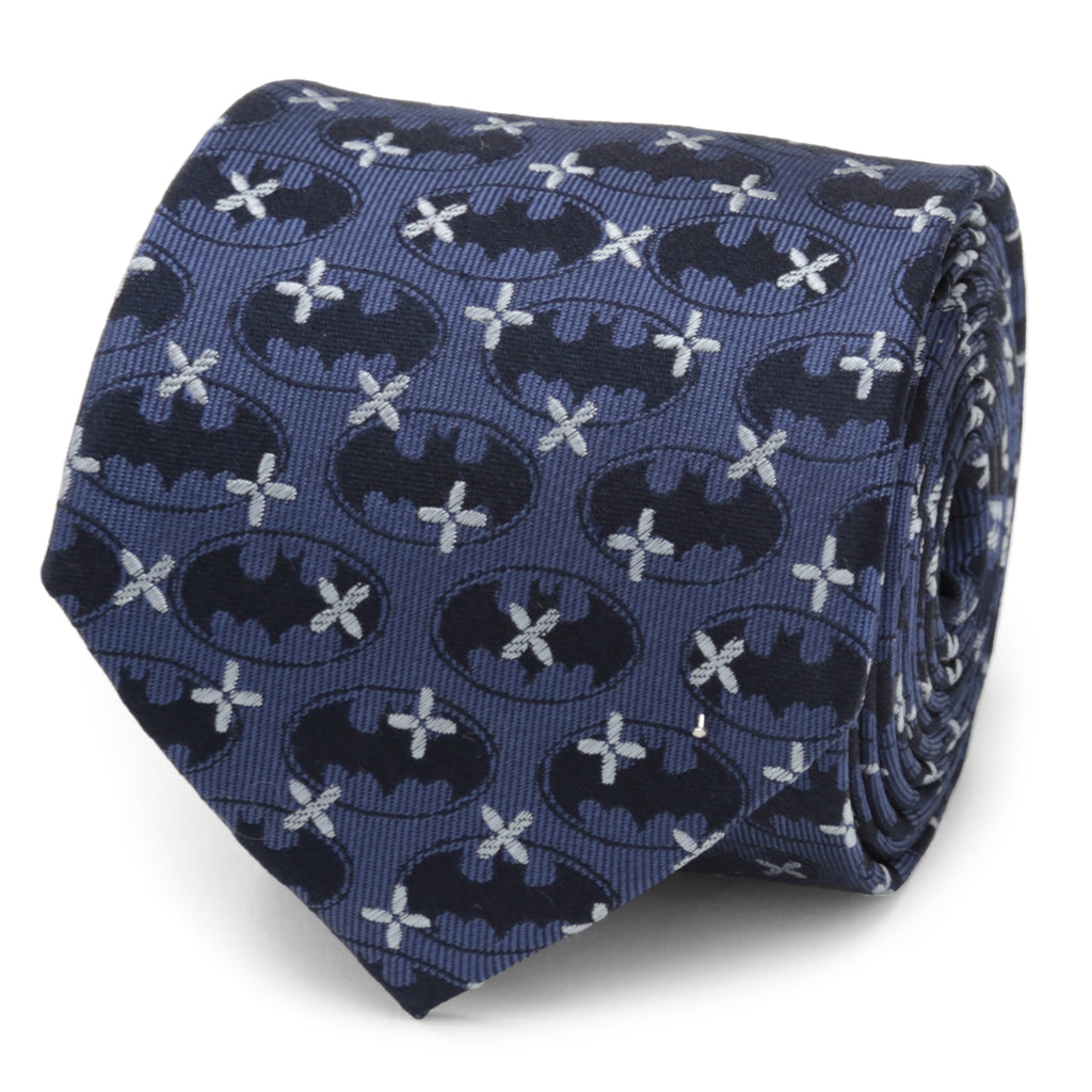 Batman Cross Blue Silk Men's Tie