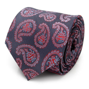 Red and Blue Superman Paisley Tie