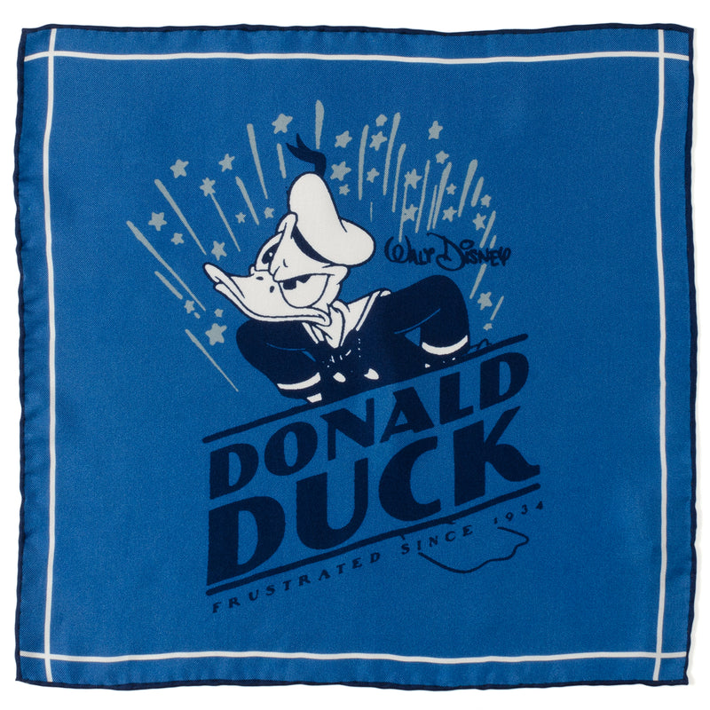 D100 Classic Donald Duck Blue Pocket Square