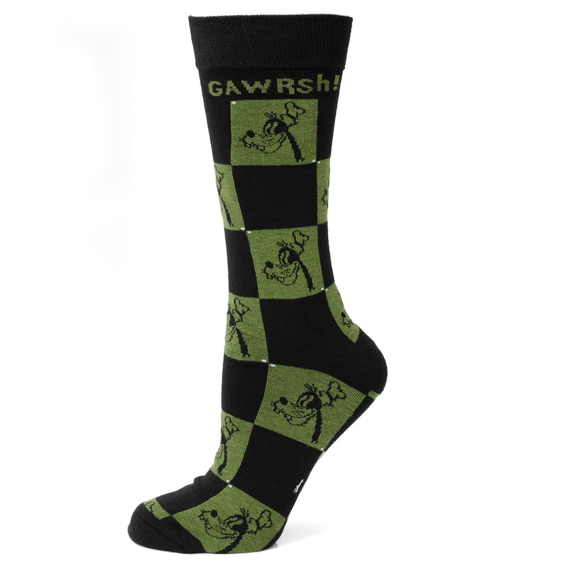 Goofy Check Black & Green Socks