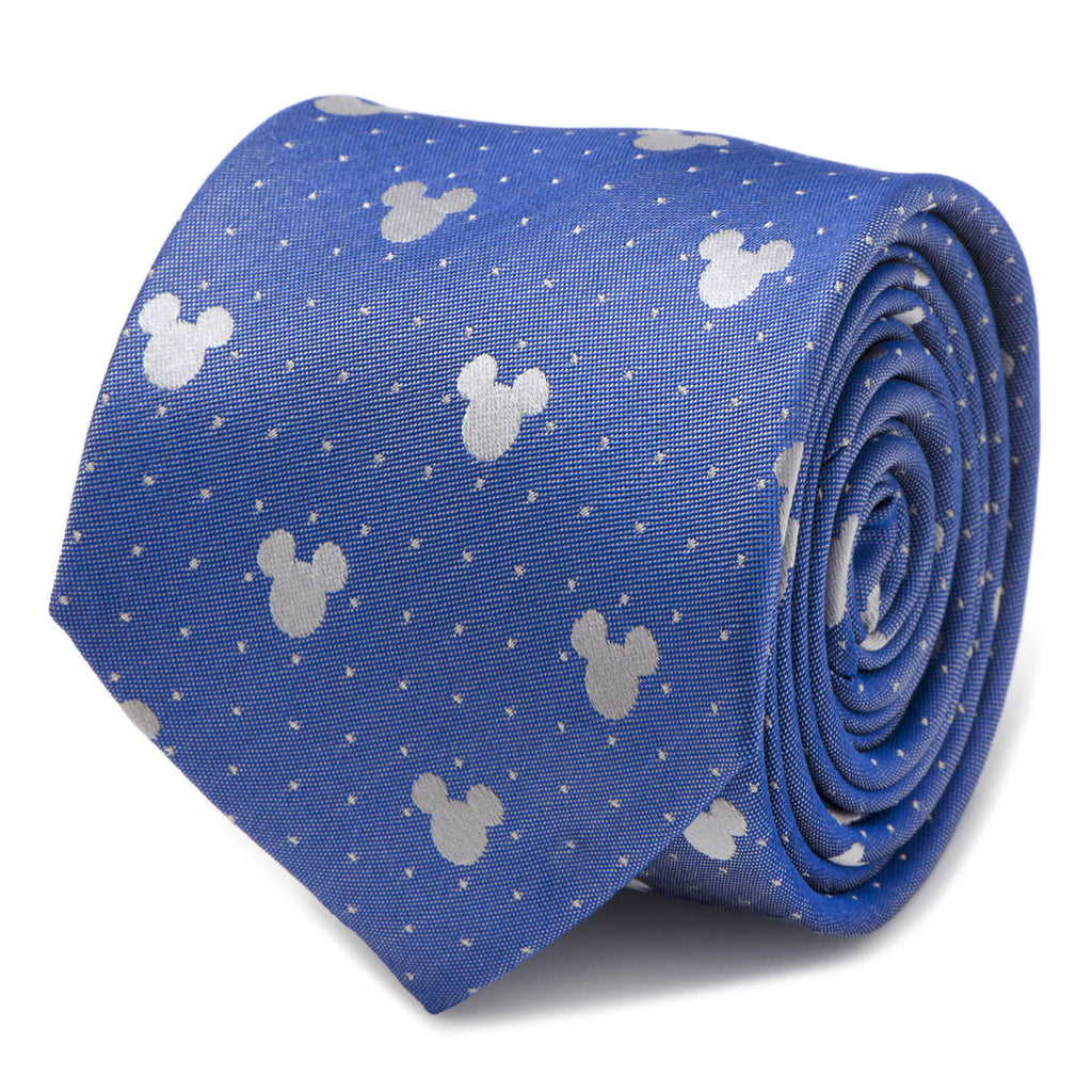 Mickey Mouse Blue Pin Dot Men's Tie