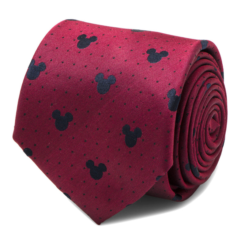 Mickey Mouse Red Pin Dot Men's Tie