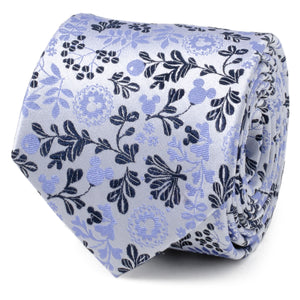 Mickey Silhouette Floral Blue White Tie