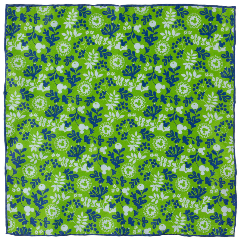 Mickey Floral Green Pocket Square