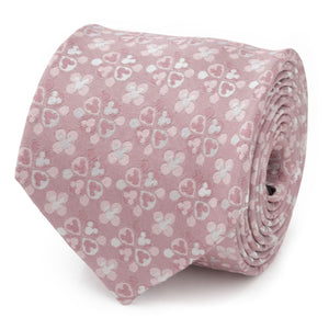 Mickey Mouse Silhouette Blossom Pink Men's Tie