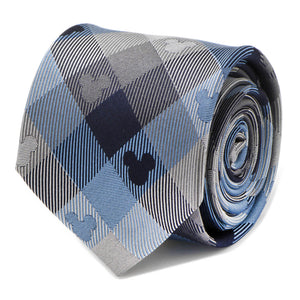 Mickey Mouse Blue Plaid Mens Tie