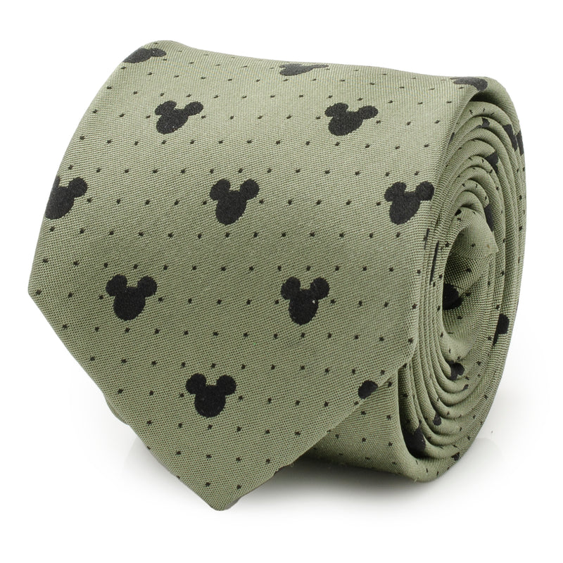 Mickey Silhouette Dot Green Men's Tie