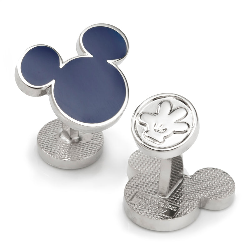 Mickey Mouse Silhouette Blue Cufflinks