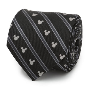 Mickey Mouse Stripe Black Men's Tie