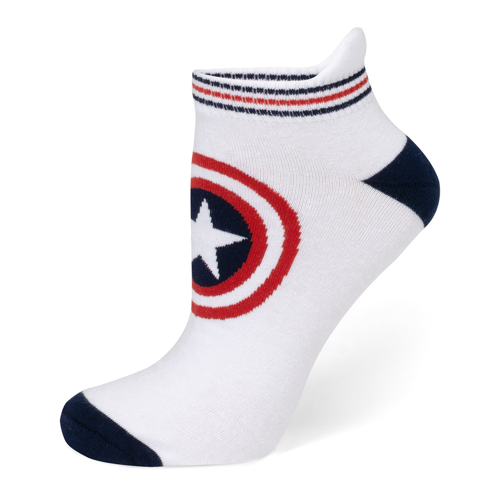 Captain America White Ankle Socks