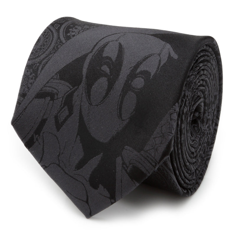 Deadpool Hidden Paisley Black Silk Men's Tie