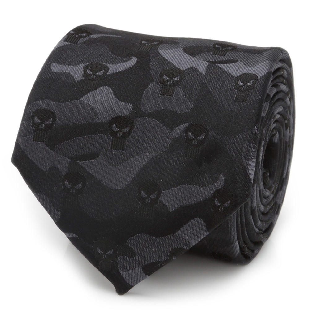 The Punisher Camo Black Silk Men's Tie