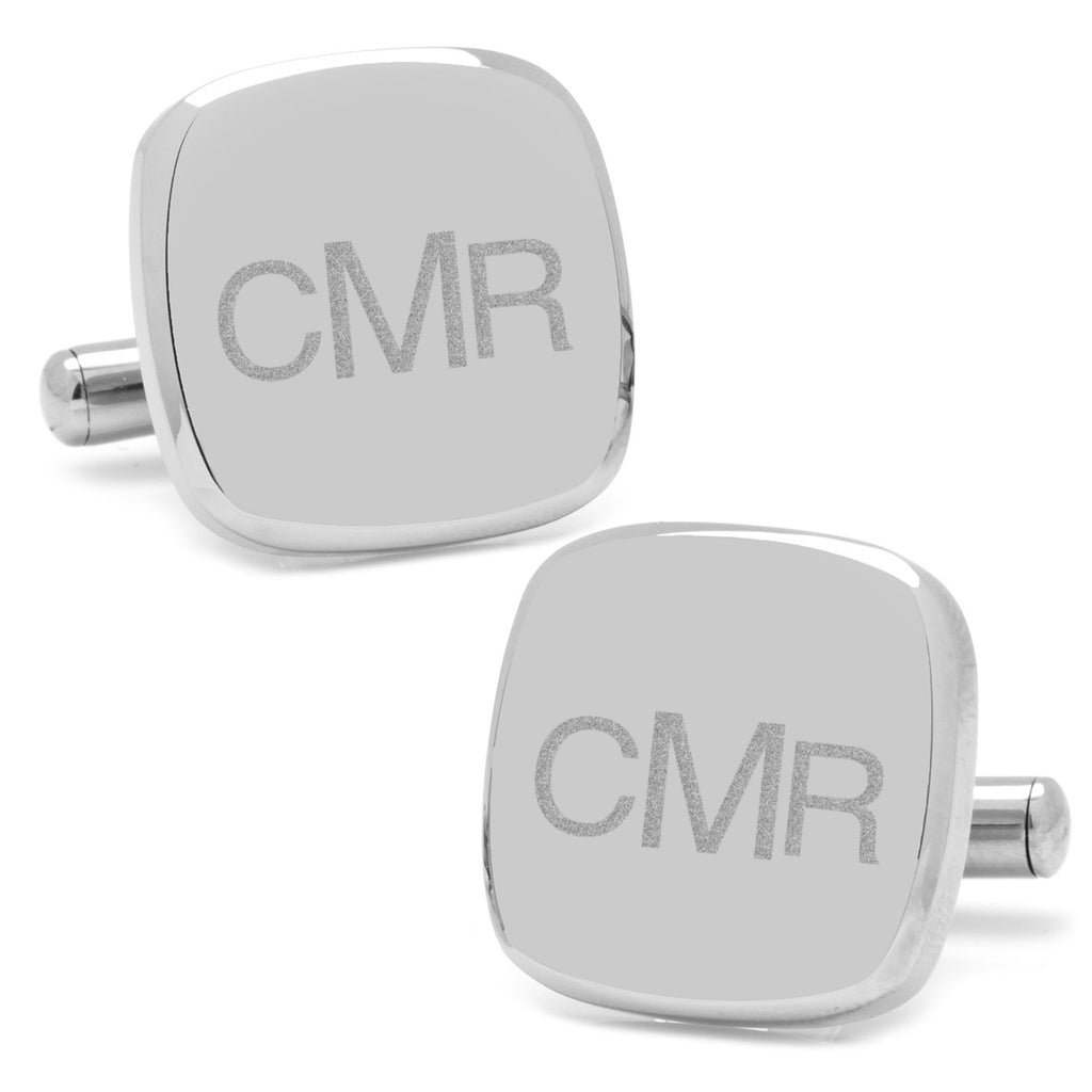 Stainless Steel Soft Square Engravable Cufflinks
