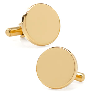 Stainless Steel Round Infinity Gold Engravable Cufflinks