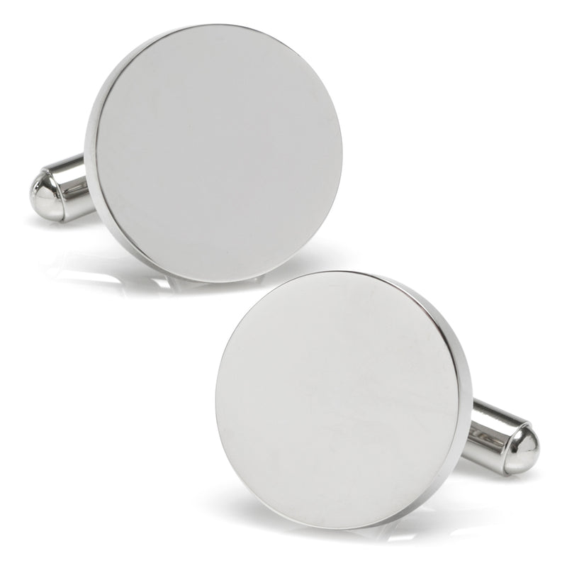 Stainless Steel Round Infinity Engravable Cufflinks