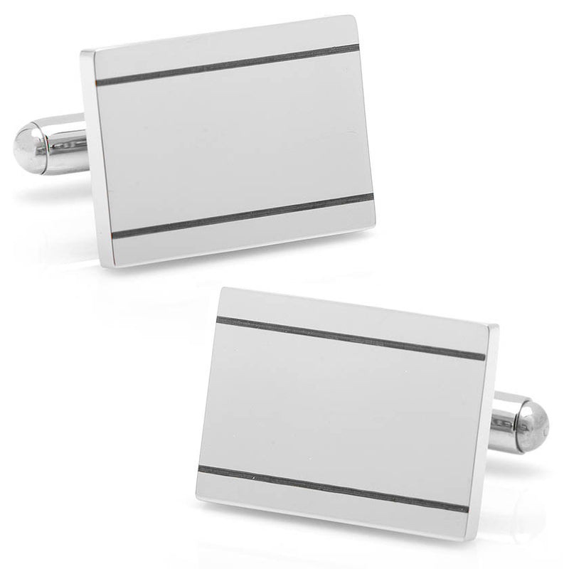 Stainless Steel Engravable Etched Frame Cufflinks