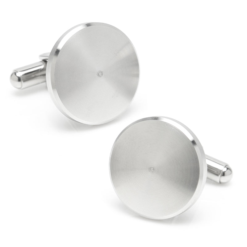 Brushed Radial Stainless Steel Cufflinks