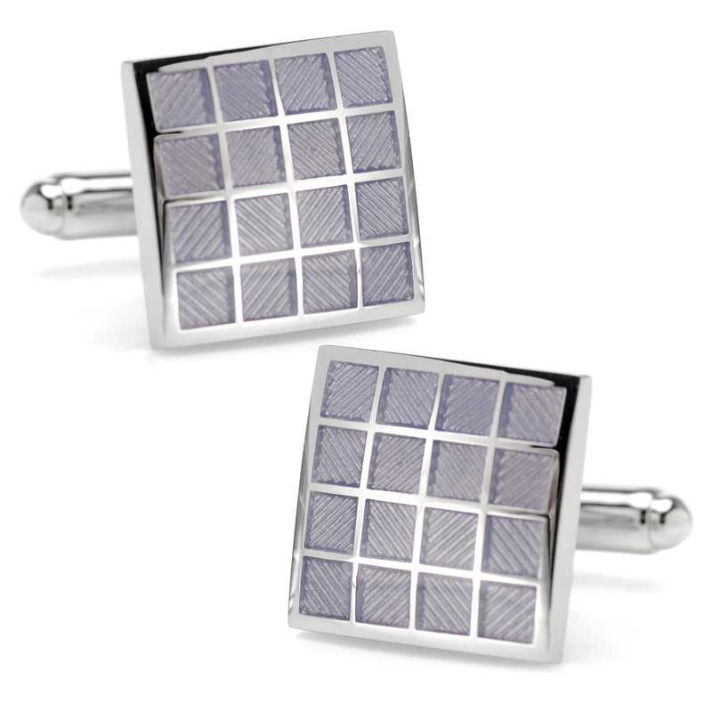 Periwinkle Checker Square  Cufflinks