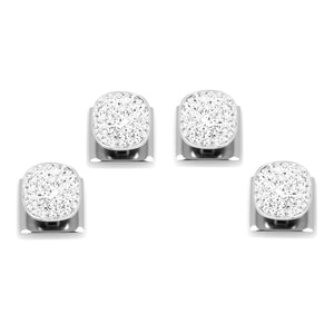 White Pave Crystal Studs