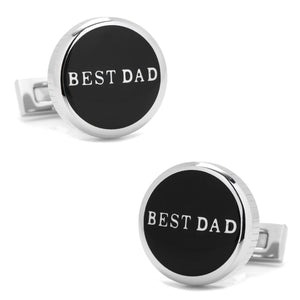 Best Dad Black Stainless Steel Cufflinks