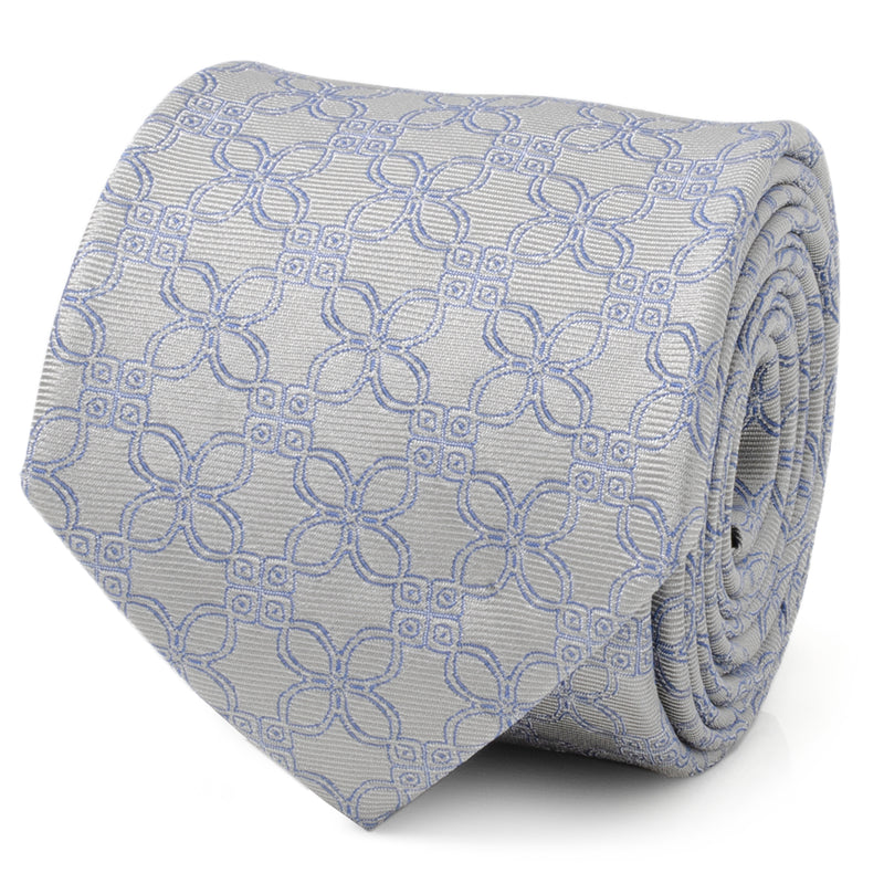 Gray Blue Art Deco Men's Tie