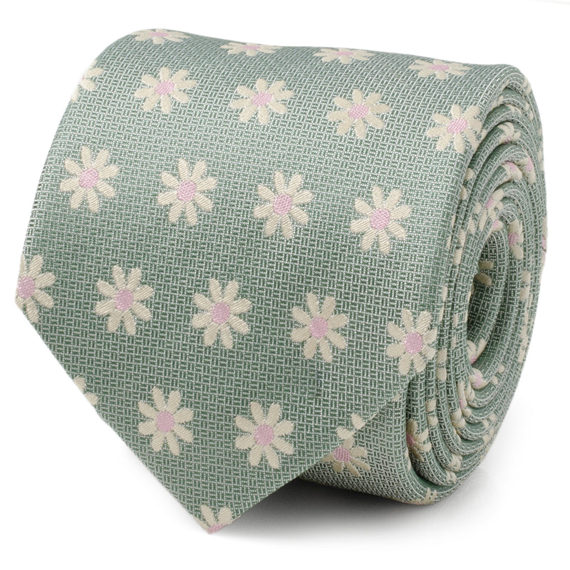 Daisy Soft Green Men's Tie