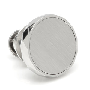 Faceted Edge Stainless Steel Lapel Pin