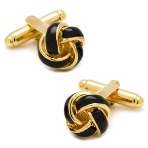 Black and Gold Knot Cufflinks