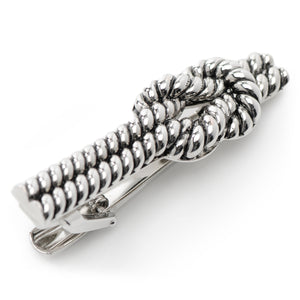 Silver Knot Rope Tie Clip