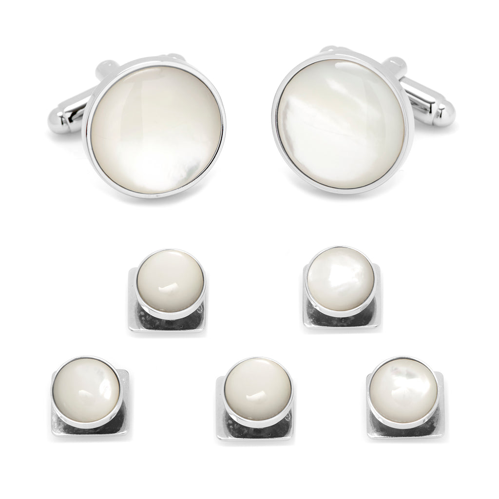 Silver and Mother of Pearl 5-Stud Set