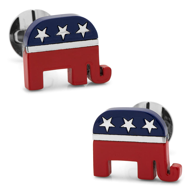 Stainless Steel Republican Elephant Cufflinks