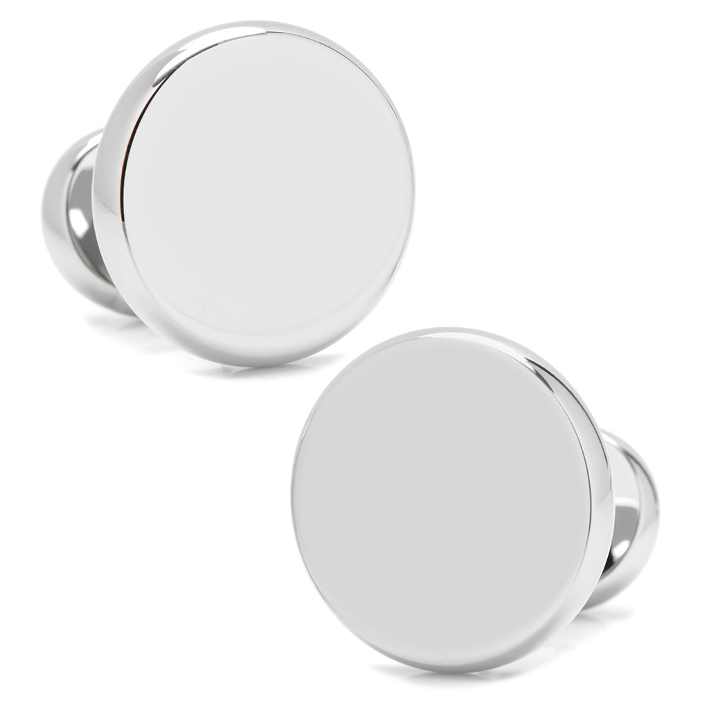 Stainless Steel Engravable Classic Round Cufflinks