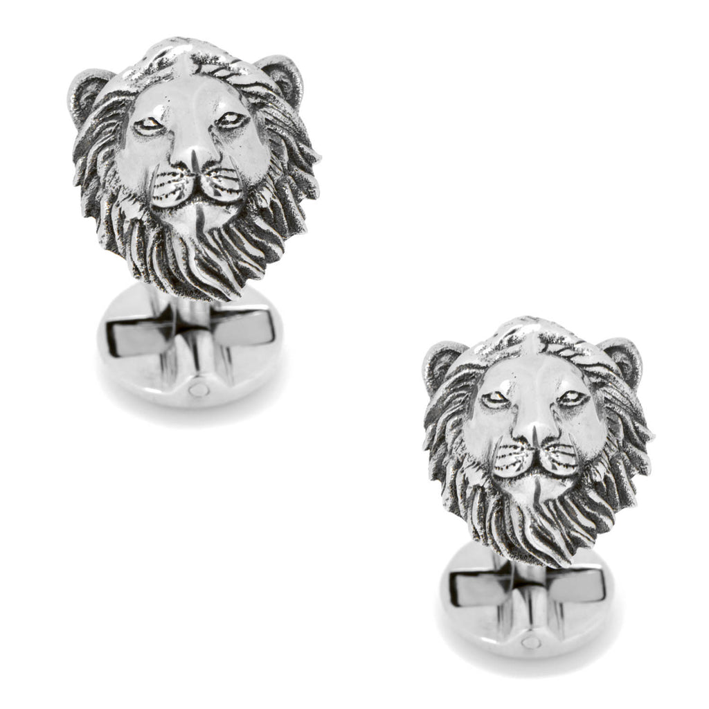 Sterling Lion Head Cufflinks