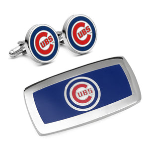 Chicago Cubs Cufflinks and Cushion Money Clip Gift Set