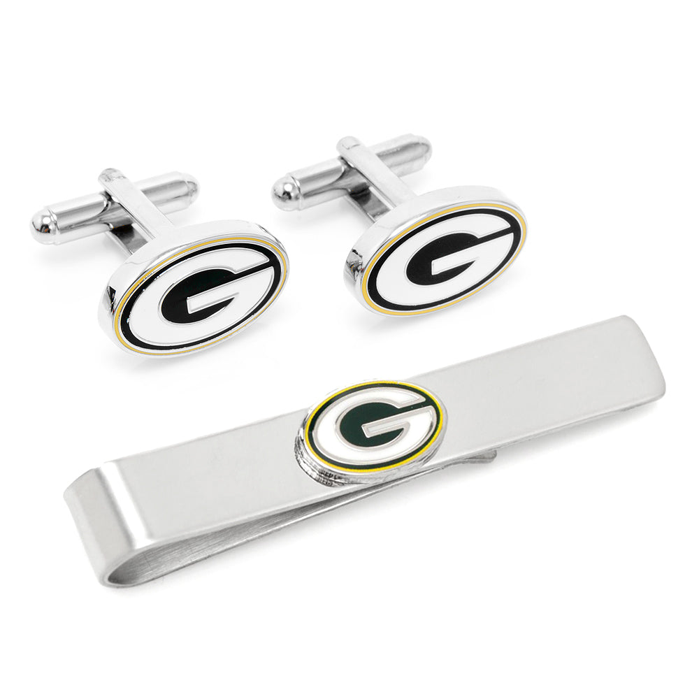 Green Bay Packers Cufflinks and Tie Bar Gift Set