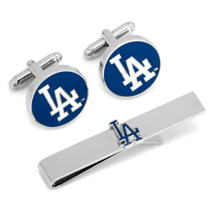 LA Dodgers Cufflinks and Tie Bar Gift Set
