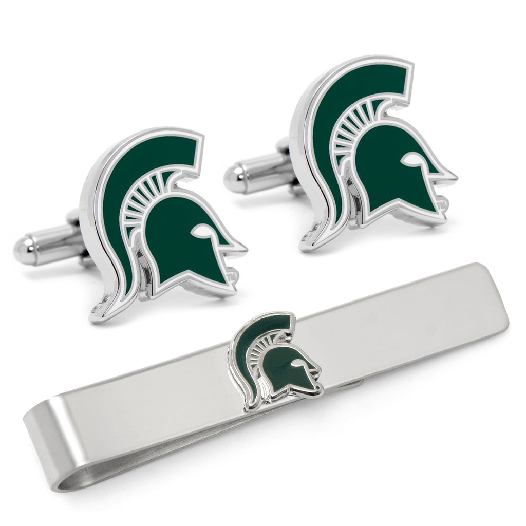 Michigan State Spartans Cufflinks and Tie Bar Gift Set