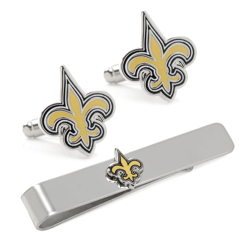 New Orleans Saints Cufflinks and Tie Bar Gift Set