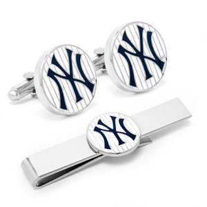 Yankees Pinstripe Cufflink and Tie Bar Gift Set