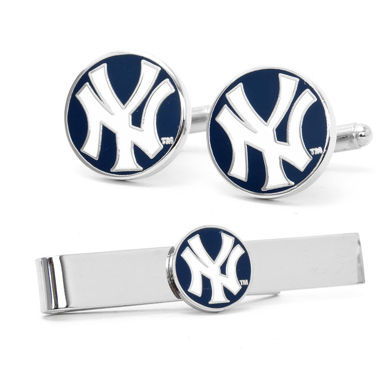 New York Yankees Cufflinks and Tie Bar Gift Set