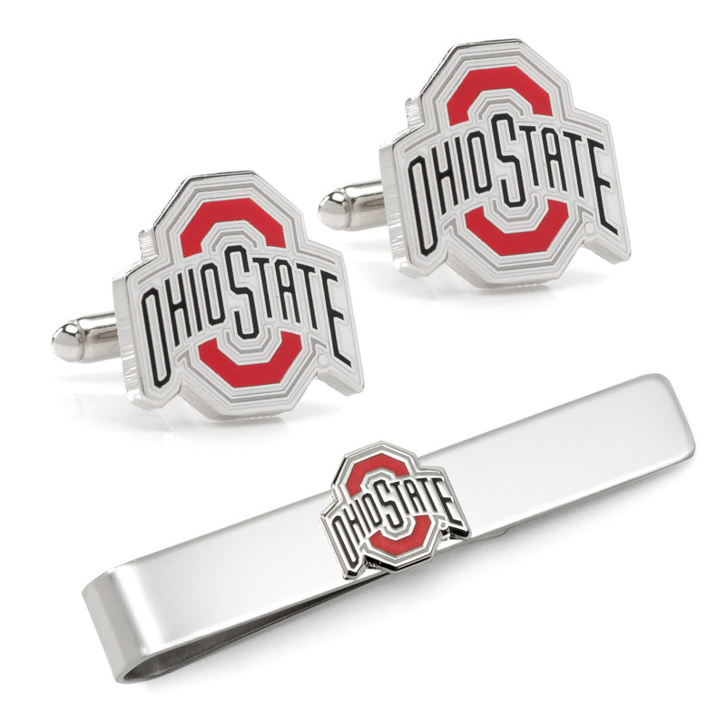 Ohio State University Cufflinks and Tie Bar Gift Set