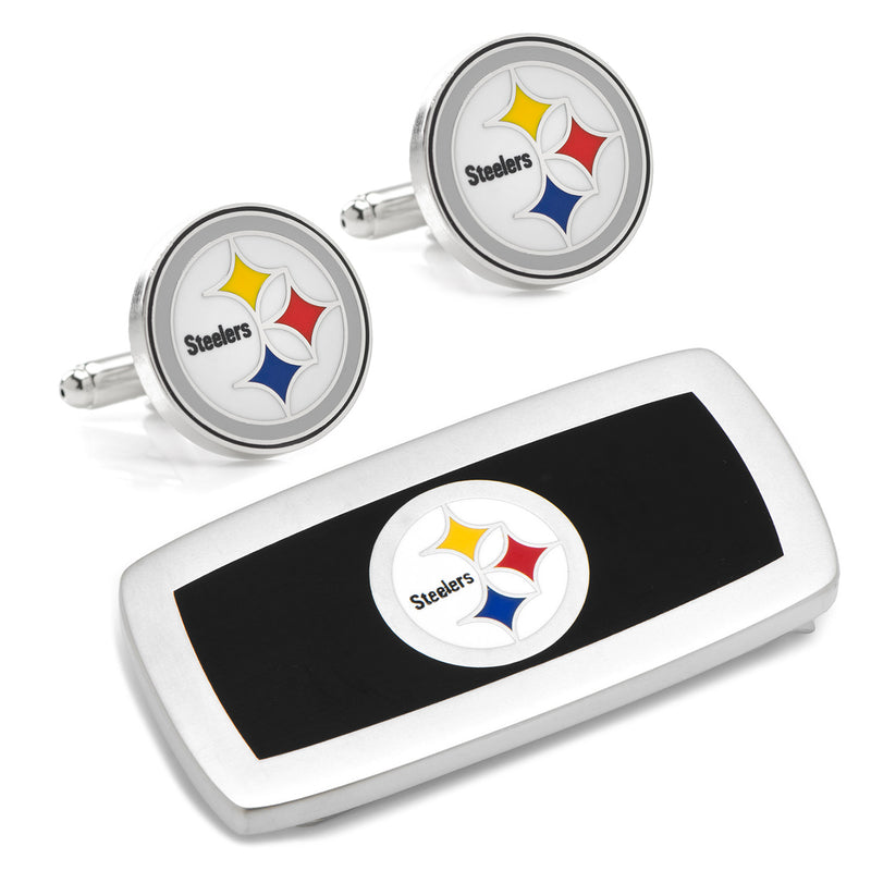 Pittsburgh Steelers Cufflinks and Cushion Money Clip Set