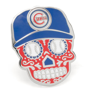 Chicago Cubs Sugar Skull Lapel Pin