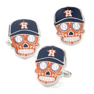 Houston Astros Sugar Skull Cufflinks & Lapel Pin Gift Set
