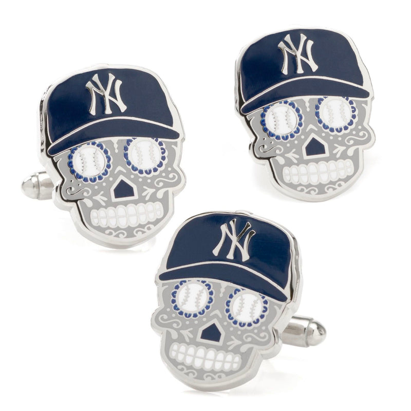 New York Yankees Sugar Skull Cufflinks & Lapel Pin Gift Set